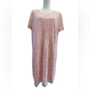 Juicy Couture Soft Pink Midi Shift Lace Dress XXL
